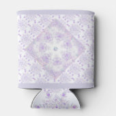 薄紫色のスノーフレークとキラキラしたハート 缶クーラー (裏面)