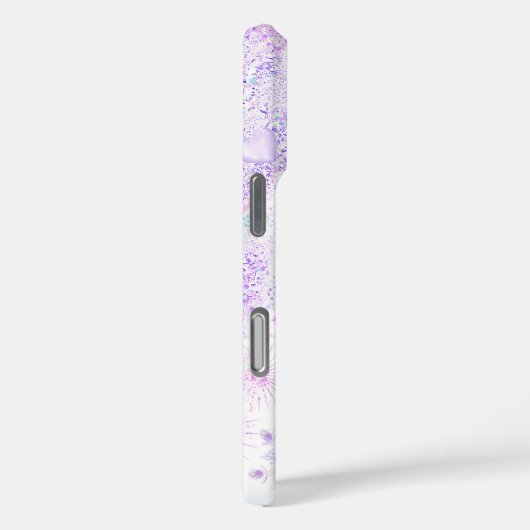 薄紫色のスノーフレークとキラキラしたハート Case-Mate iPhoneケース (裏面 / 右)