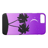 薄紫色のパームツリーシルエット Case-Mate iPhoneケース (裏面(横))