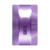 薄紫色のメタリックテクスチャ クレジットカード栓抜き (正面)