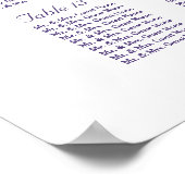 薄紫色の埃っぽい青いフローラシーティングチャート ポスター (角)