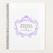 薄紫色の渦巻き形とクラウンフレーム プランナー手帳 (正面)