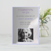 薄紫色の葬儀追悼式 招待状 (スタンド正面)