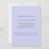 薄紫色の葬儀追悼式 招待状 (裏面)