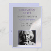 薄紫色の葬儀追悼式 招待状 (正面/裏面)