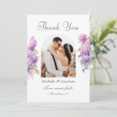 薄紫花でバイブル・バース結婚ズを サンキューカード