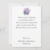 薄紫花でバイブル・バース結婚ズを サンキューカード