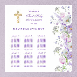 薄紫花の最初の聖体拝観表 ポスター