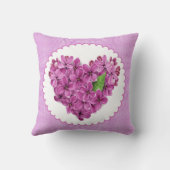 薄紫花の枕ハート クッション (裏面)