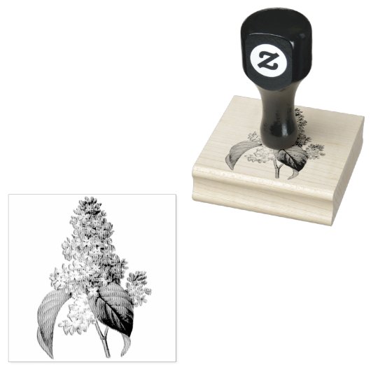 薄紫花ゴム印 ラバースタンプ (押印)