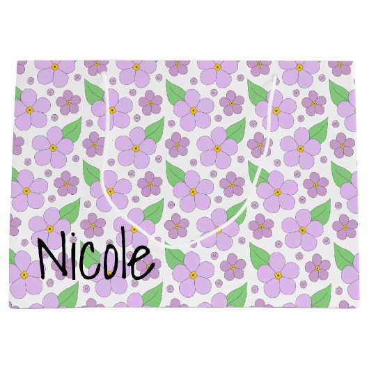 薄紫花大抱き枕 ラージペーパーバッグ (正面)