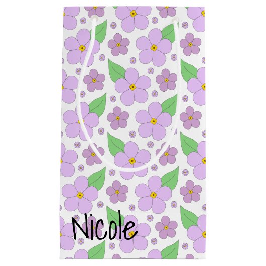 薄紫花小抱き枕 スモールペーパーバッグ (正面)