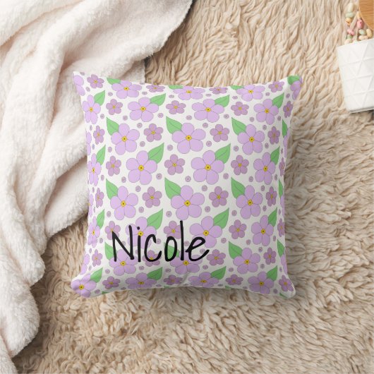 薄紫花枕 クッション (ブランケット)