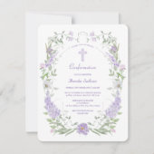 薄紫花枠確認 招待状 (正面)