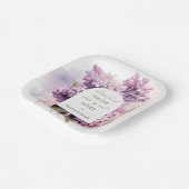 薄紫花水彩画結婚像の聖句 ペーパープレート (傾斜あり)