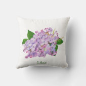 薄紫花紫色の水彩植物色 クッション (裏面)