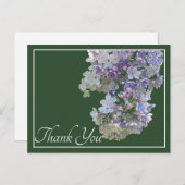 薄紫花緑の背景ありがとう ポストカード (正面/裏面)