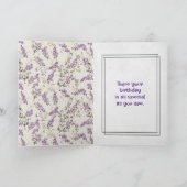 薄紫花針誕生日 カード (内部)