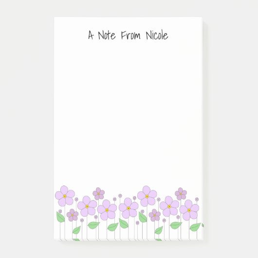 薄紫花Post-Itノート ポストイット (正面)