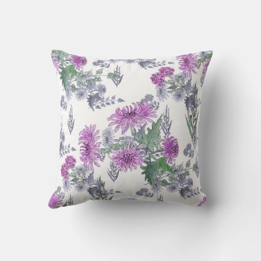 薄紫菊、水色 クッション (裏面)