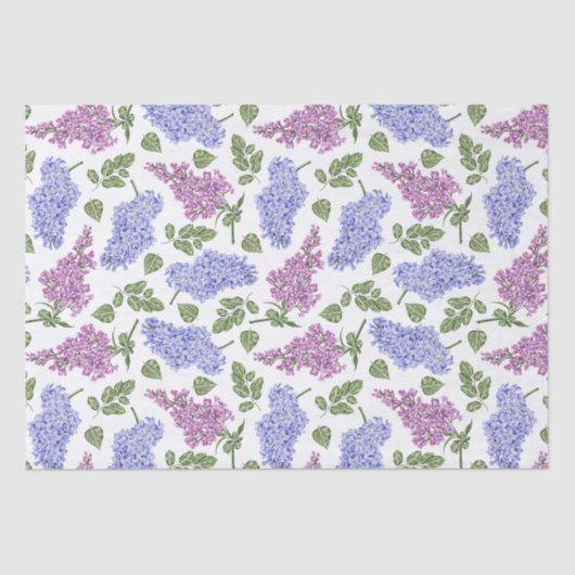 薄紫葉の花柄 薄葉紙 (正面)