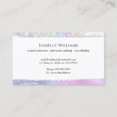 薄紫虹色の真珠のグリッターラッシュブロウ 名刺 (裏面)