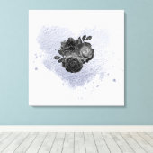 *~*薄紫虹色ハート花文字のパーソナライズ キャンバスプリント (インサイチュ (ウッドフロア))