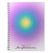 薄紫表示仕訳前向きエネルギーのグロー ノートブック (正面)