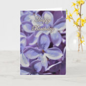 薄紫誕生日カード カード (黄色い花)