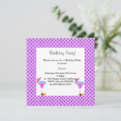 薄紫誕生日パーティーの招待 招待状 (スタンド正面)