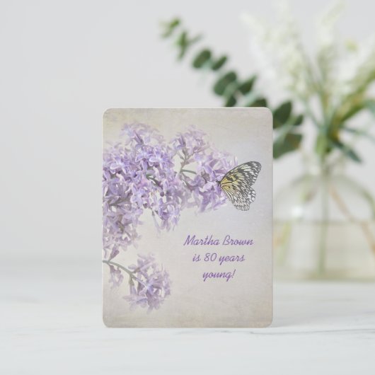 薄紫誕生日招待状 招待状 (スタンド正面)