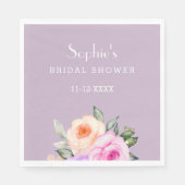 薄紫赤面ピンクピーチブライトバラブライダルシャワー スタンダードランチョンナプキン (正面)