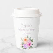 薄紫赤面ピンクブライトフローラバラブライダルシャワー 紙コップ (裏面)