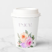 薄紫赤面ピンクブライトフローラバラブライダルシャワー 紙コップ (正面)