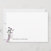 薄紫野パーソナライズされた花 ノートカード (正面)