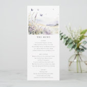 薄紫野花フィールド蝶結婚のメニューカード 招待状 (スタンド正面)