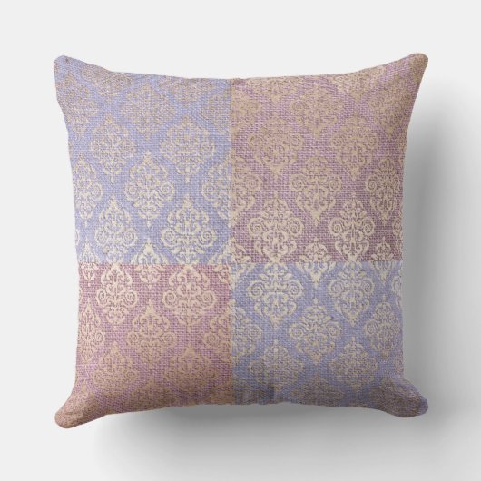 薄紫金ゴールドダマスク可逆化粧枕 クッション (裏面)