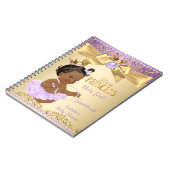 薄紫金ゴールドバレリーナプリンセスベビーシャワーエスニック ノートブック (左側)