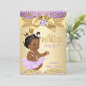 薄紫金ゴールドバレリーナプリンセスベビーシャワーエスニック 招待状 (スタンド正面)