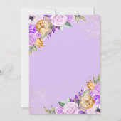 薄紫金ゴールドプリンセスグリッターティアラキンセアニェラ 招待状 (裏面)