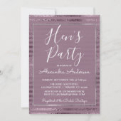 薄紫金モダン属箔へんのパーティー 招待状 (正面)
