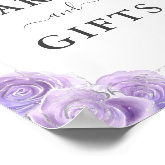 薄紫銀王冠カードとギフトの看板 ポスター (角)