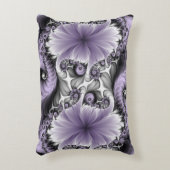 薄紫錯覚抽象芸術フローラフラクタル美術ファンタジー アクセントクッション (正面(垂直))