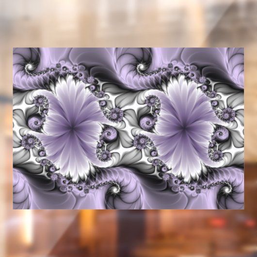 薄紫錯覚抽象芸術フローラフラクタル美術ファンタジー ウィンドウサイン (シート2)