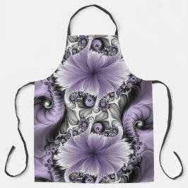 薄紫錯覚抽象芸術フローラフラクタル美術ファンタジー エプロン