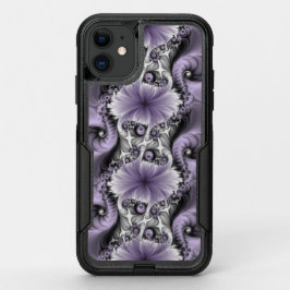 薄紫錯覚抽象芸術フローラフラクタル美術ファンタジー オッターボックスコミューターiPhone 11ケース