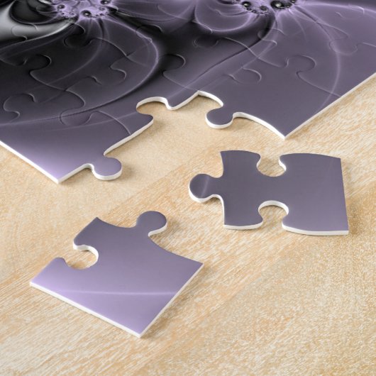 薄紫錯覚抽象芸術フローラフラクタル美術ファンタジー ジグソーパズル (側面)