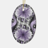 薄紫錯覚抽象芸術フローラフラクタル美術ファンタジー セラミックオーナメント (左)
