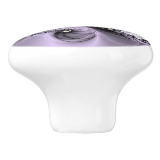 薄紫錯覚抽象芸術フローラフラクタル美術ファンタジー セラミックノブ (側面)