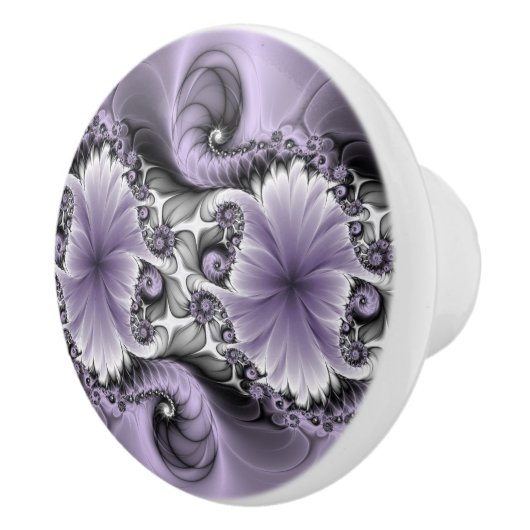 薄紫錯覚抽象芸術フローラフラクタル美術ファンタジー セラミックノブ (右)
